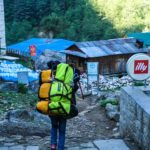 Touristen-Träger am Weg zur Everest Base
