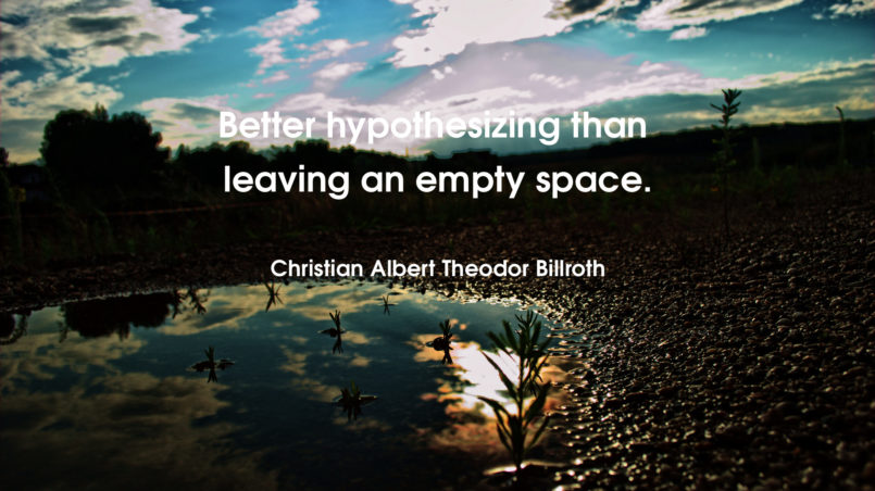 Better hypothesizing than leaving an empty space.