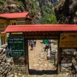 Entrance of Sagarmatha National Park. The rules to respect are the following: obtain from killing, anger, jealousy, offending other, taking excessive intoxication