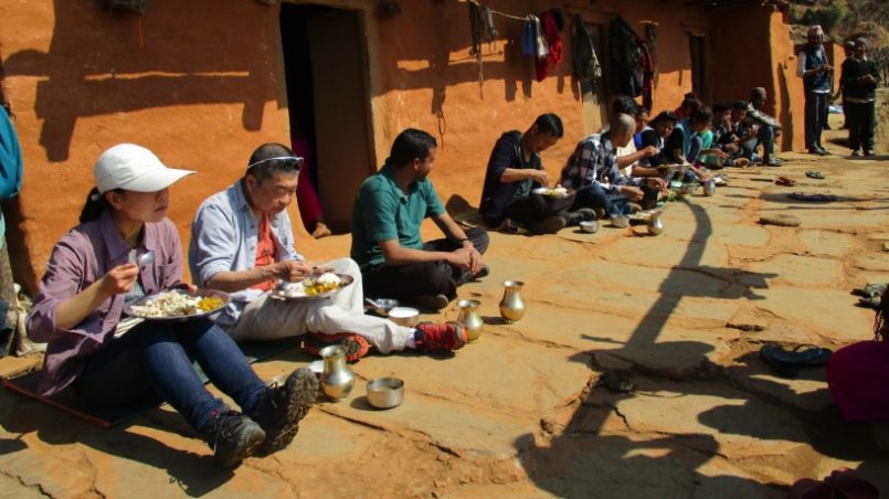 Camp Team Having Lunch