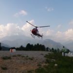 Das Erste-Hilfe-Lager und der Hubschrauberlandeplatz