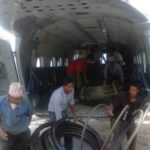 On loading the WASH relief materials in Helicopters