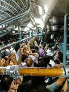 Crowded local transportation, India