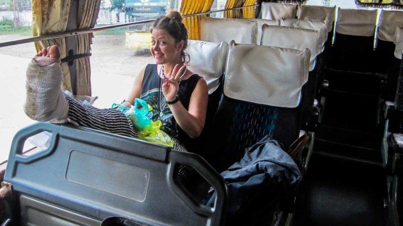 Busfahrt von Laos nach Kambodscha.