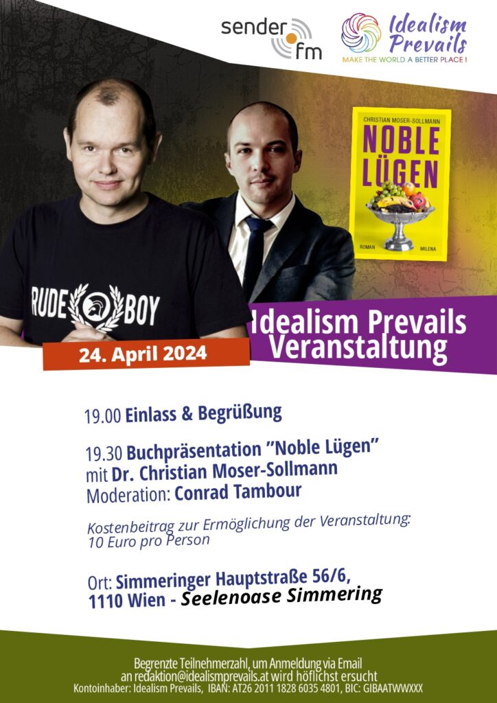 "Noble Lügen", der neue Roman von Dr. Christian Moser-Sollmann, 
